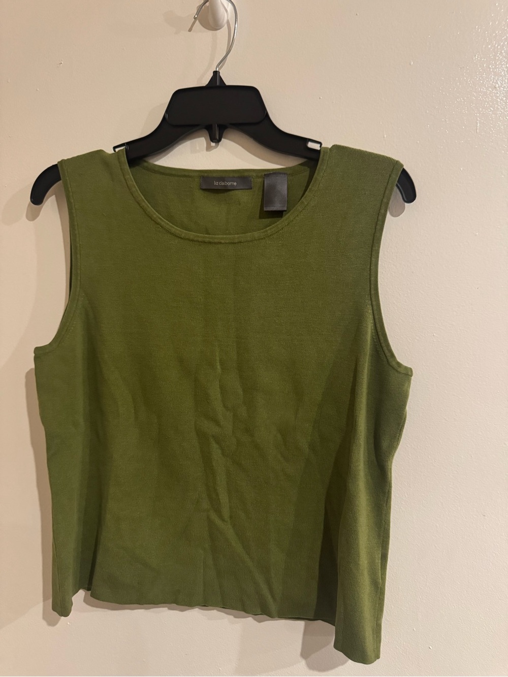 Liz Claiborne Olive Green Sleeveless Knit Tank